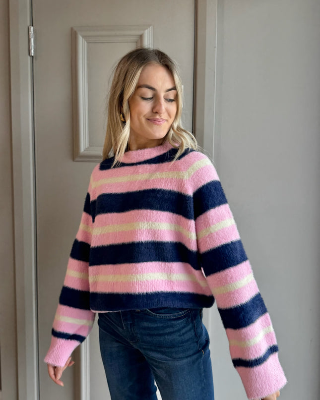 Stripe Knit - Pink/Navy
