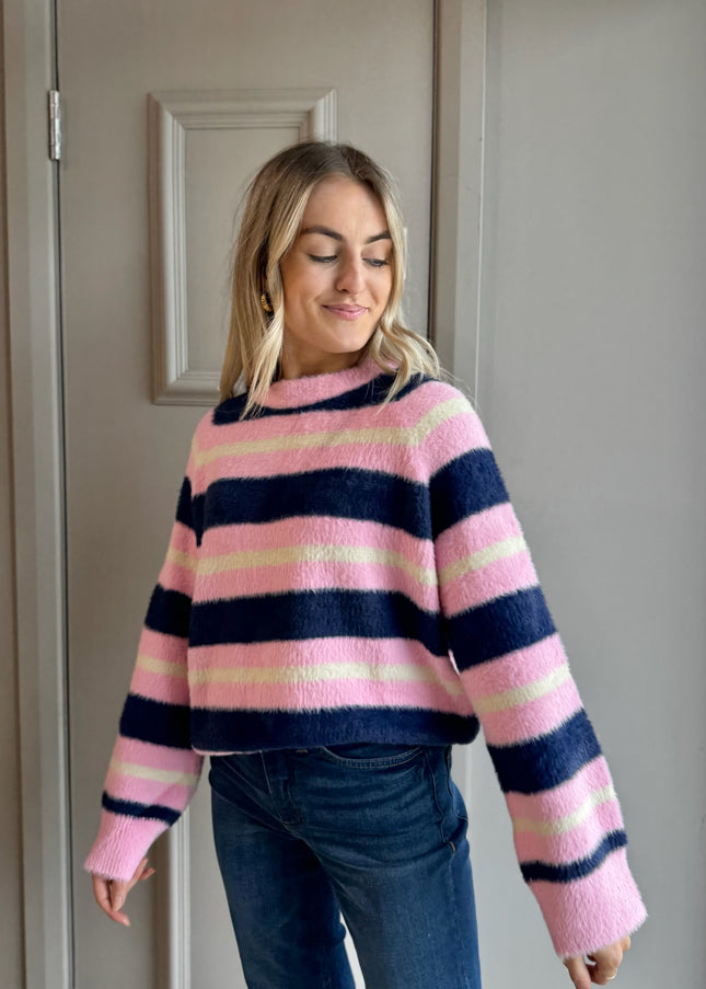 Stripe Knit - Pink/Navy