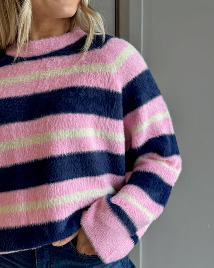 Stripe Knit - Pink/Navy