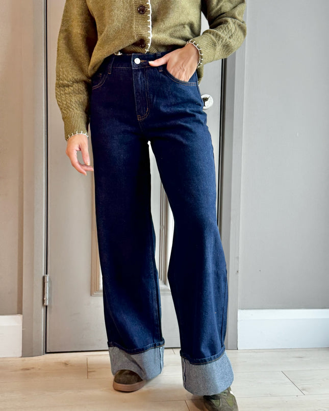 Rolled Hem Jean - Indigo Blue