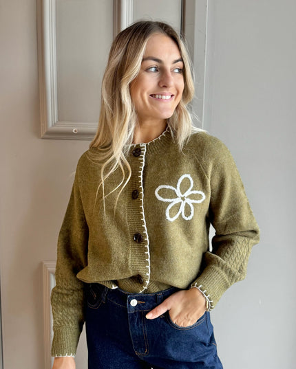 Detail Cardigan - Khaki