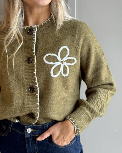 Detail Cardigan - Khaki