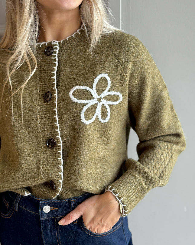 Detail Cardigan - Khaki