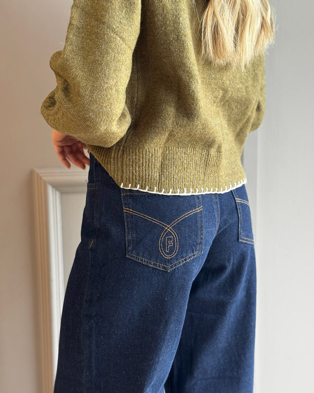 Rolled Hem Jean - Indigo Blue