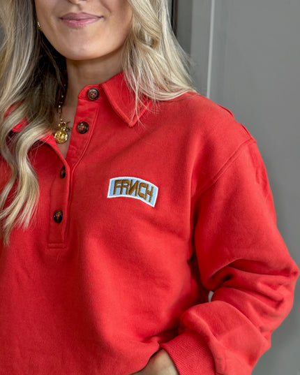 Polo Sweatshirt - Red