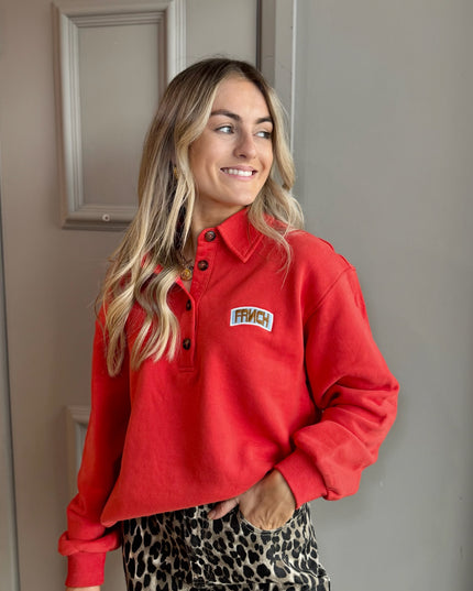 Polo Sweatshirt - Red
