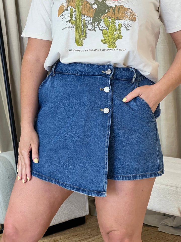 Denim Skort - Blue Jean