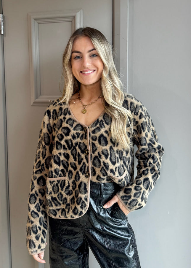 Soft Knit Cardigan - Leopard