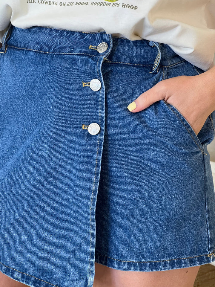 Denim Skort - Blue Jean