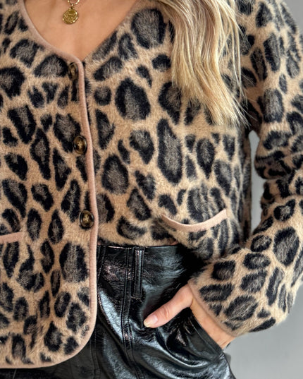 Soft Knit Cardigan - Leopard