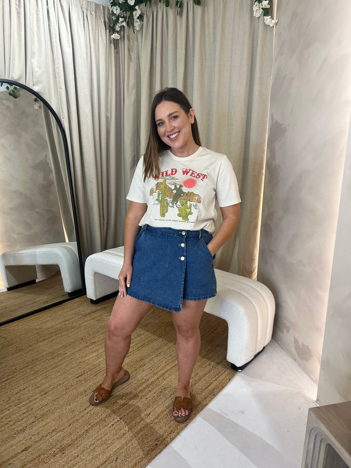 Denim Skort - Blue Jean