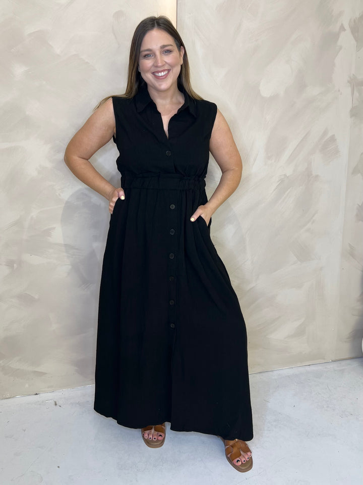 Carly Midi Dress - Black