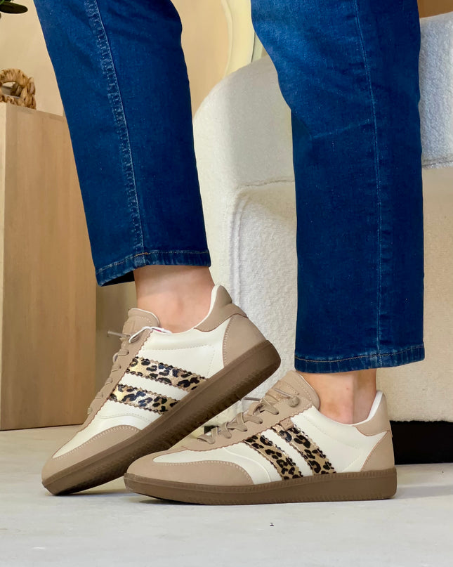 Casual Sneaker - Beige/Leopard