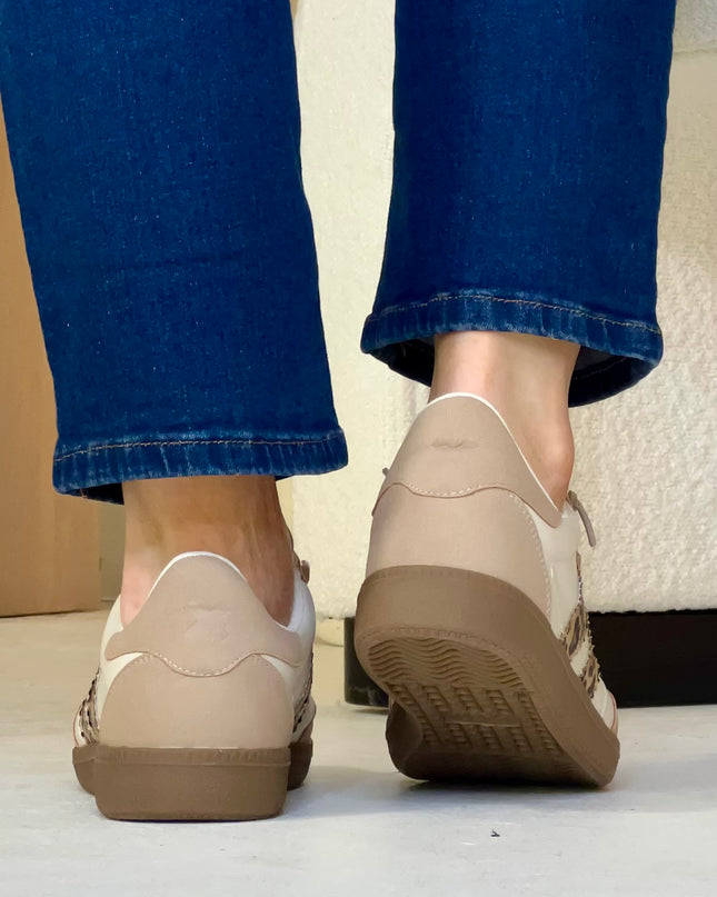 Casual Sneaker - Beige/Leopard