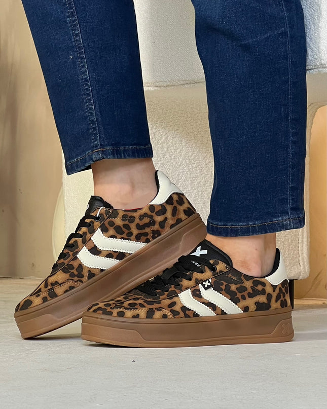 Suede Platform Sneaker - Leopard