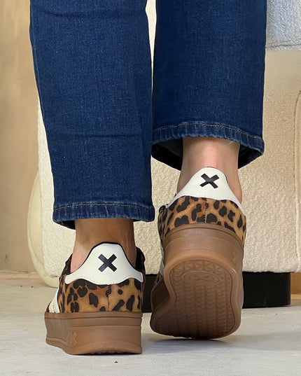 Suede Platform Sneaker - Leopard