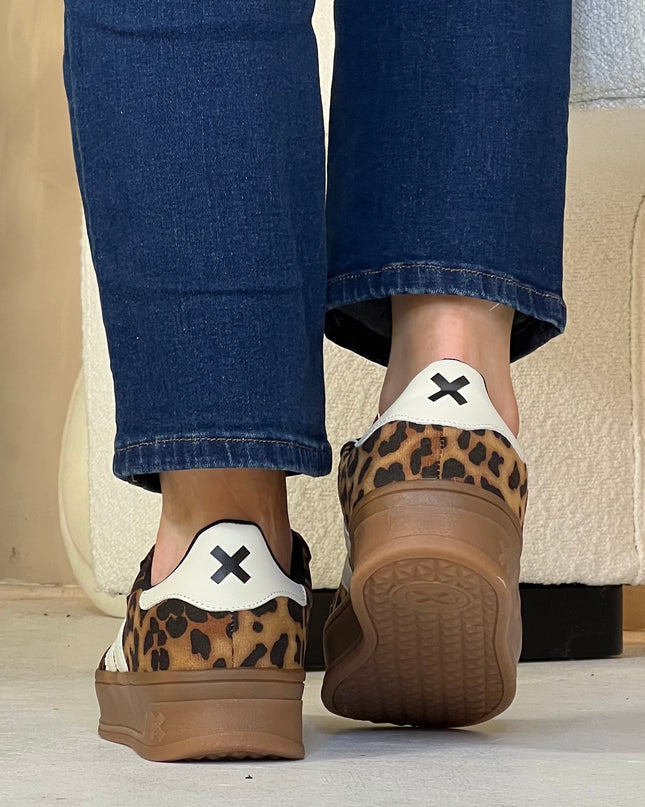 Suede Platform Sneaker - Leopard