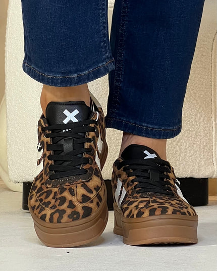 Suede Platform Sneaker - Leopard