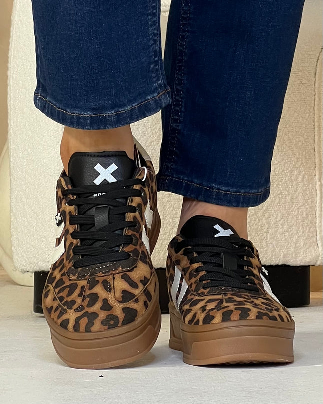Suede Platform Sneaker - Leopard
