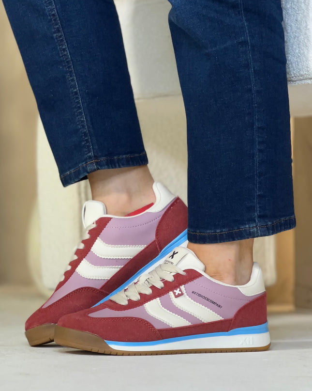 Multi Textile Sneaker - Purple/Red