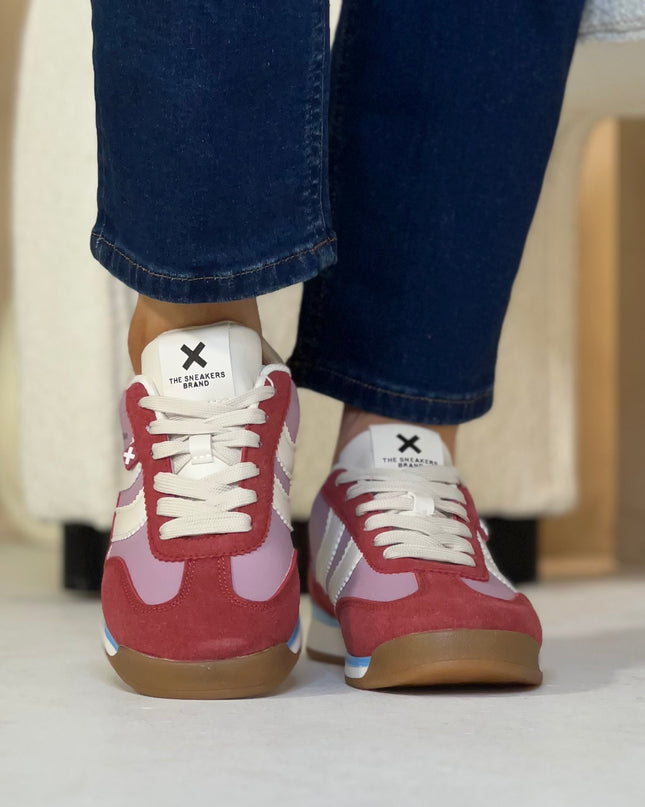 Multi Textile Sneaker - Purple/Red