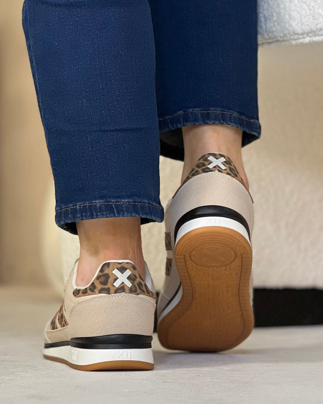 Multi Textile Sneaker - Beige/Leopard