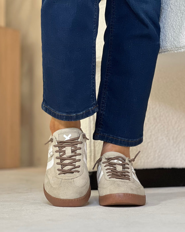 Colour Block Casual Sneaker - Beige/Green