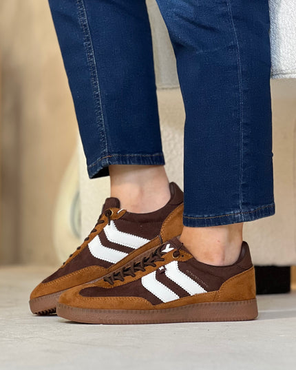 Colour Block Casual Sneaker - Brown/Camel