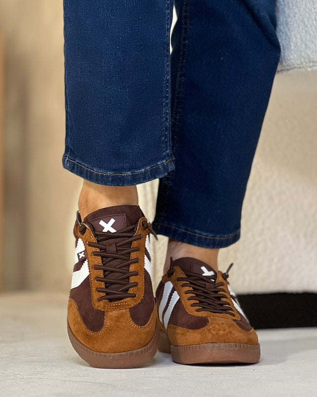 Colour Block Casual Sneaker - Brown/Camel