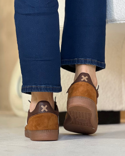 Colour Block Casual Sneaker - Brown/Camel