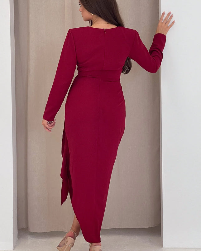 Bria Berry Wrap Maxi Dress