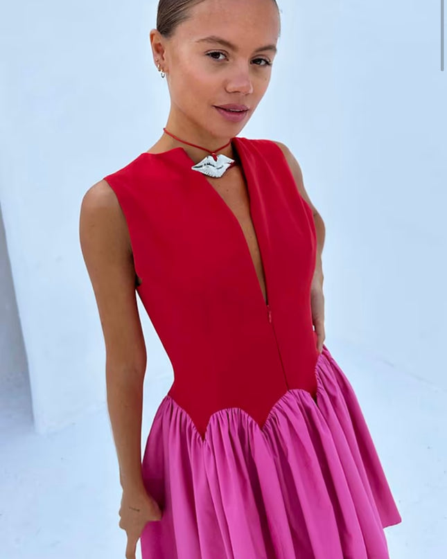 Red and Pink Mini Monika Dress