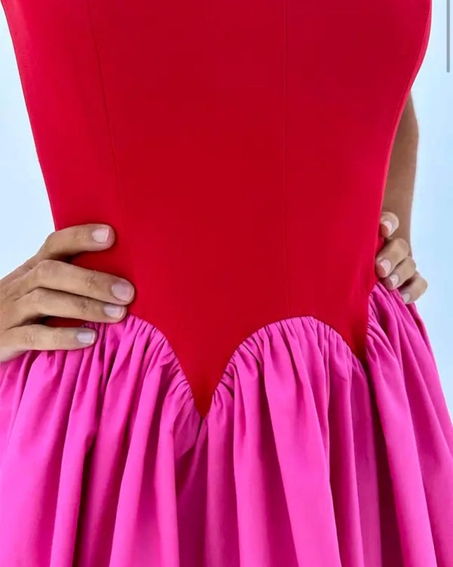 Red and Pink Mini Monika Dress