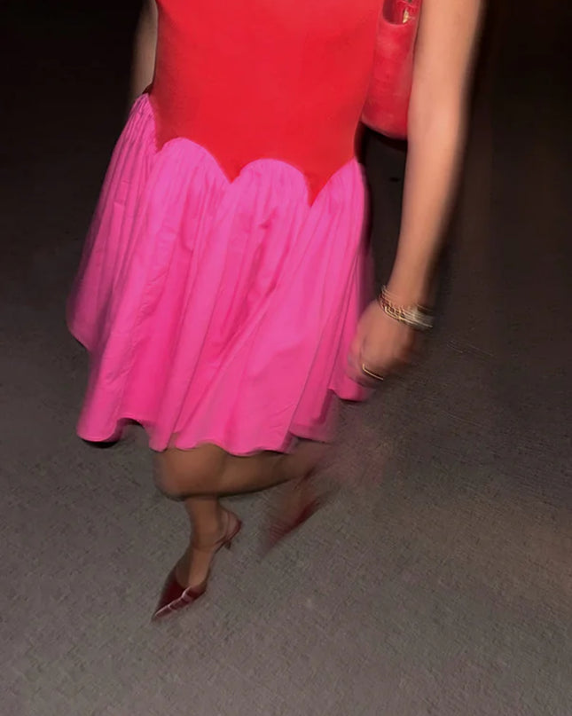 Red and Pink Mini Monika Dress