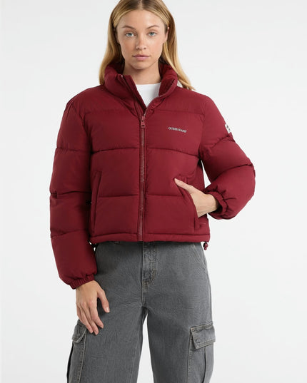 Guess Jeans Cropped Puffer - Red