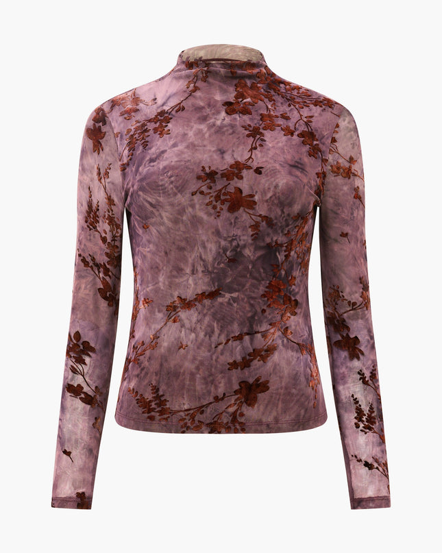 French Connection Kenny Mesh Velvet Top