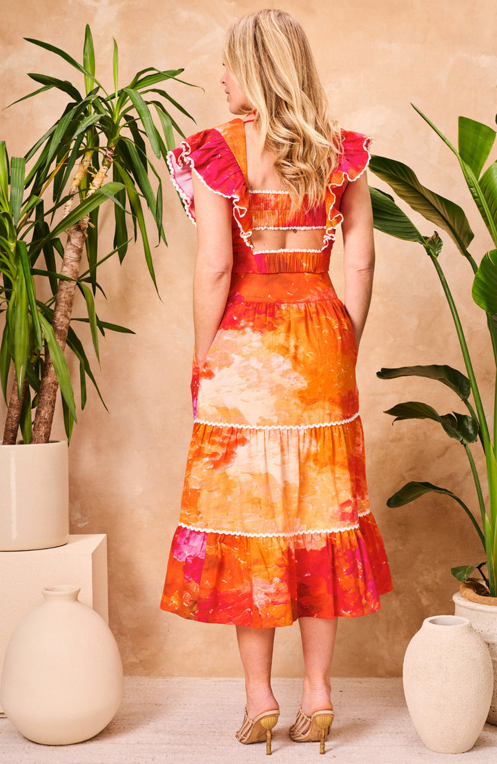 Blanca Skirt - Orange Multi