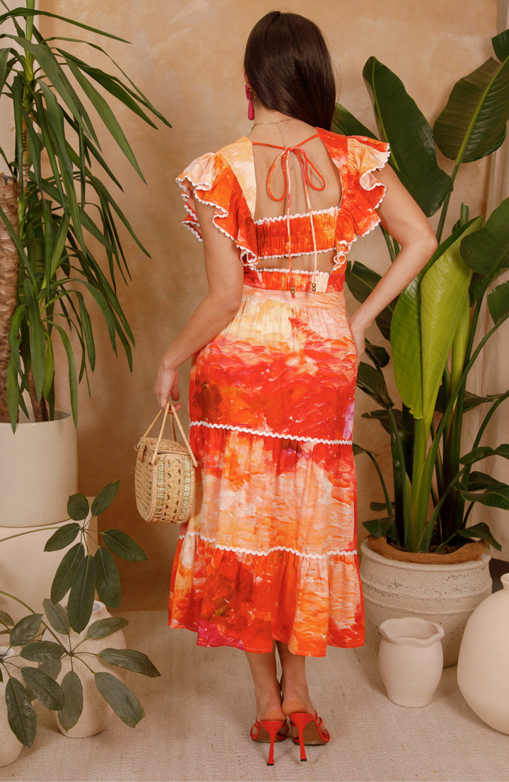 Blanca Skirt - Orange Multi