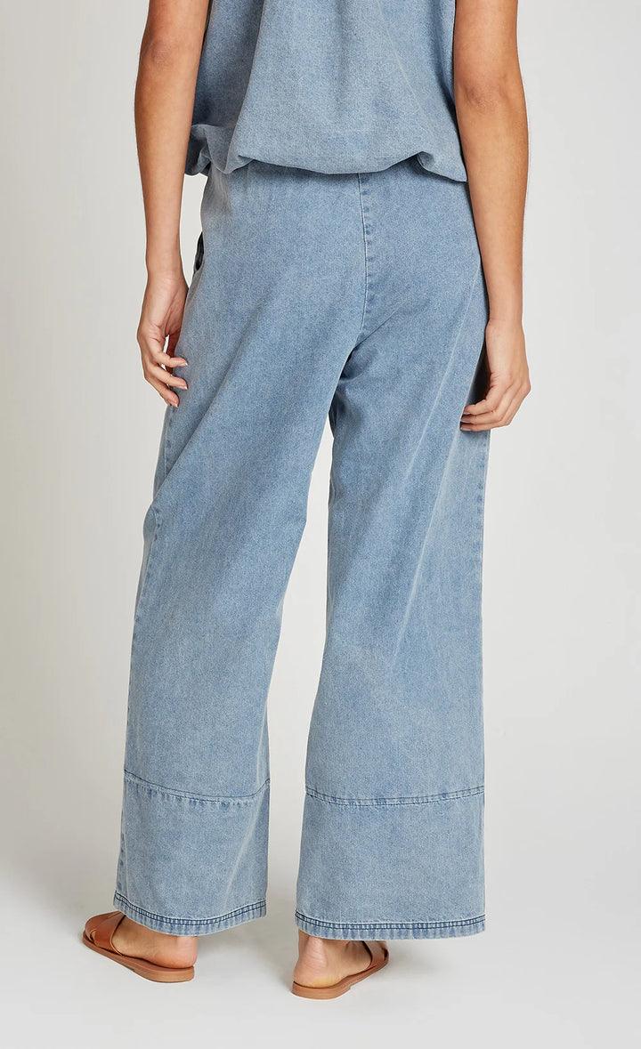 Wide Leg Trousers - Blue Denim