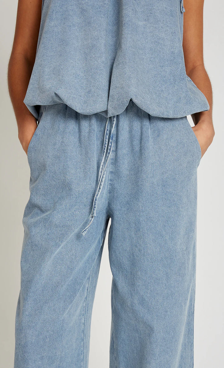 Wide Leg Trousers - Blue Denim