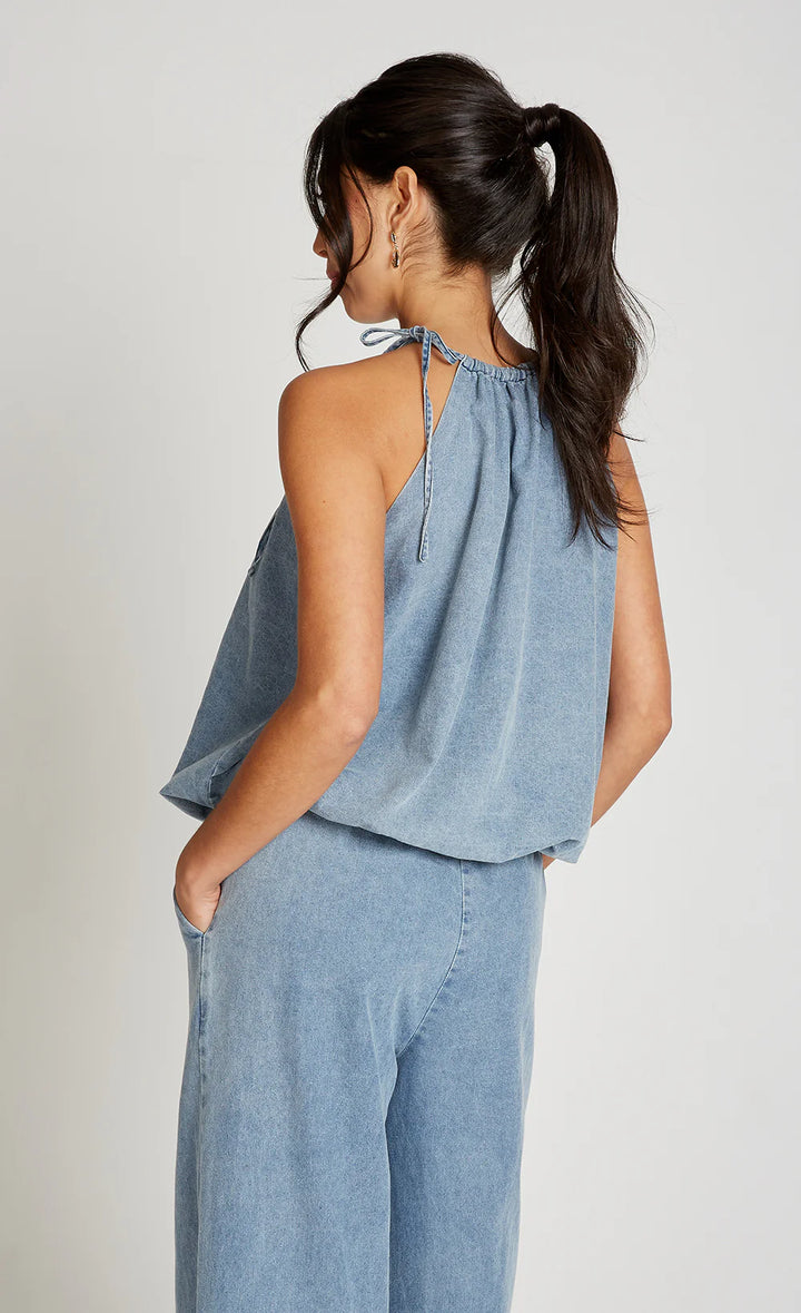 Halter Neck Top - Blue Denim