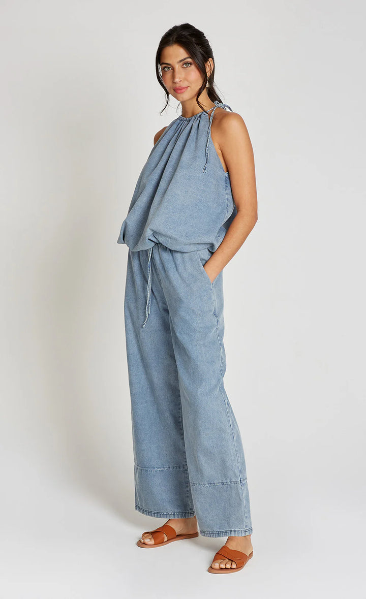 Halter Neck Top - Blue Denim
