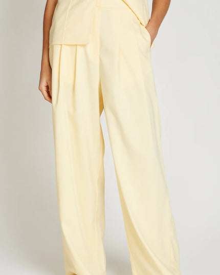 Wide Leg Trousers - Butter Yellow