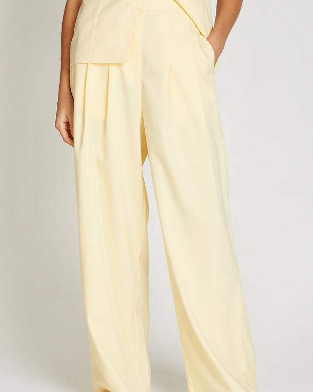 Wide Leg Trousers - Butter Yellow