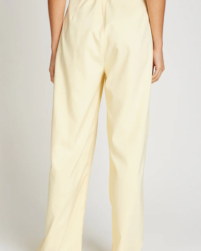 Wide Leg Trousers - Butter Yellow