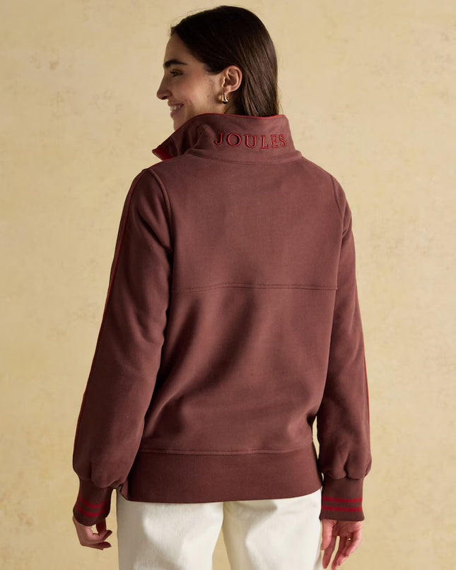 Bronte Funnel Neck Quarter Zip Sweatshirt - Brown