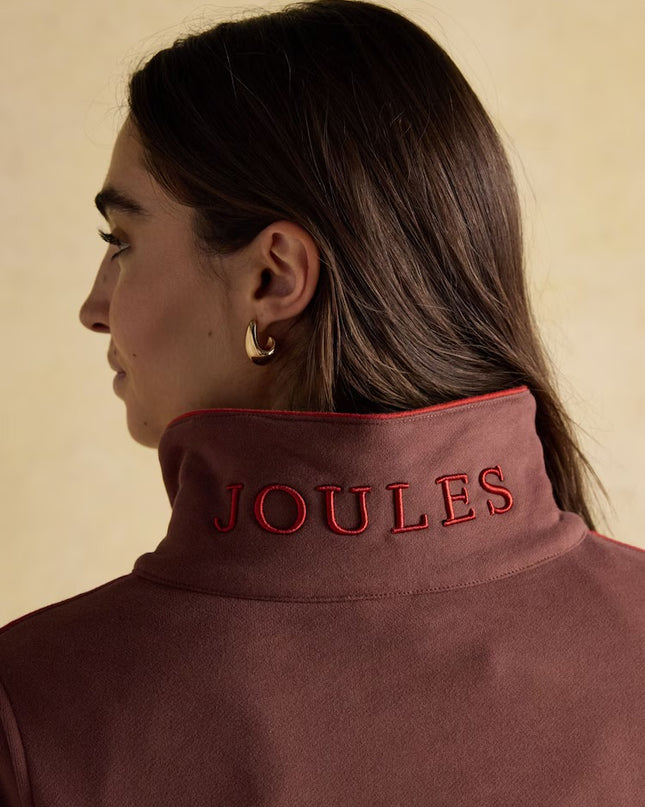 Bronte Funnel Neck Quarter Zip Sweatshirt - Brown