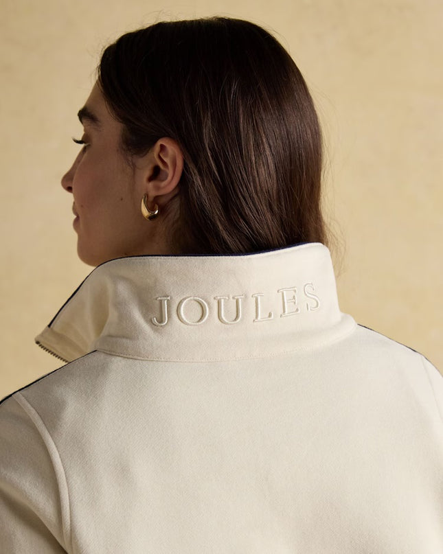 Bronte Funnel Neck Quarter Zip Sweatshirt - Cream