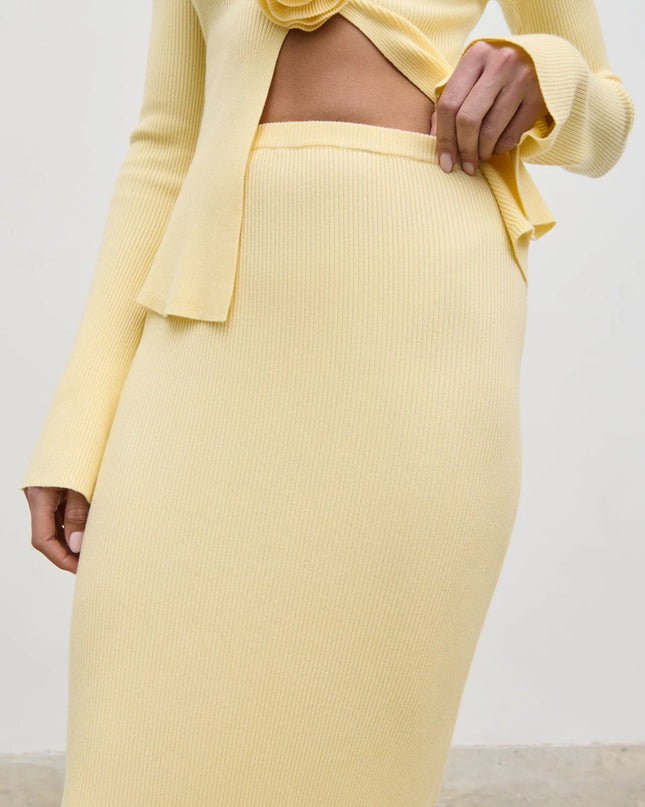 Clemmie Knit Maxi Skirt - Lemon