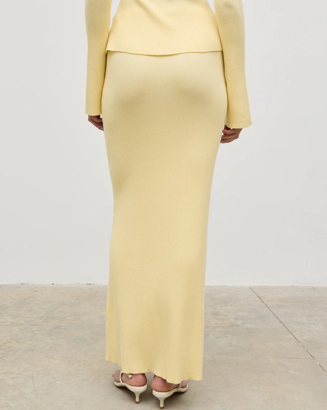 Clemmie Knit Maxi Skirt - Lemon